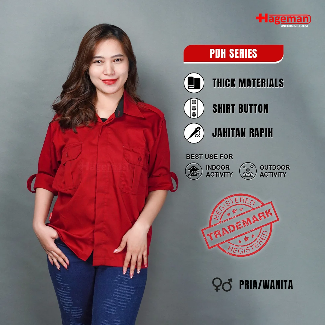 Baju PDH HG Merah Bata