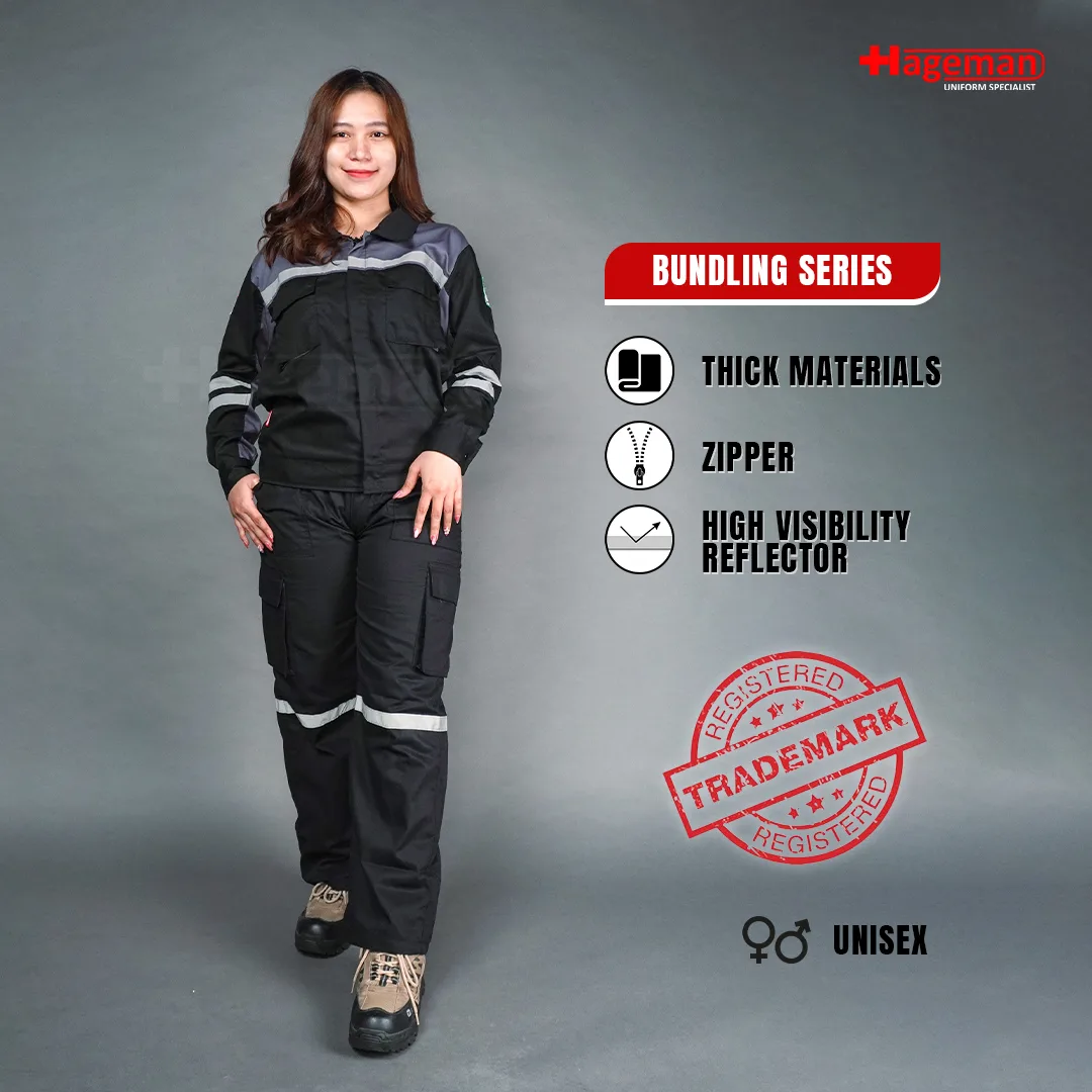 Wearpack Setelan HG Hitam-Abu Tua